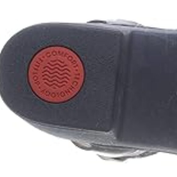 NEW FITFLOP Leather Pilar Crossover Ankle Strap  Sandals Midnight Navy  462tn - Picture 5 of 8